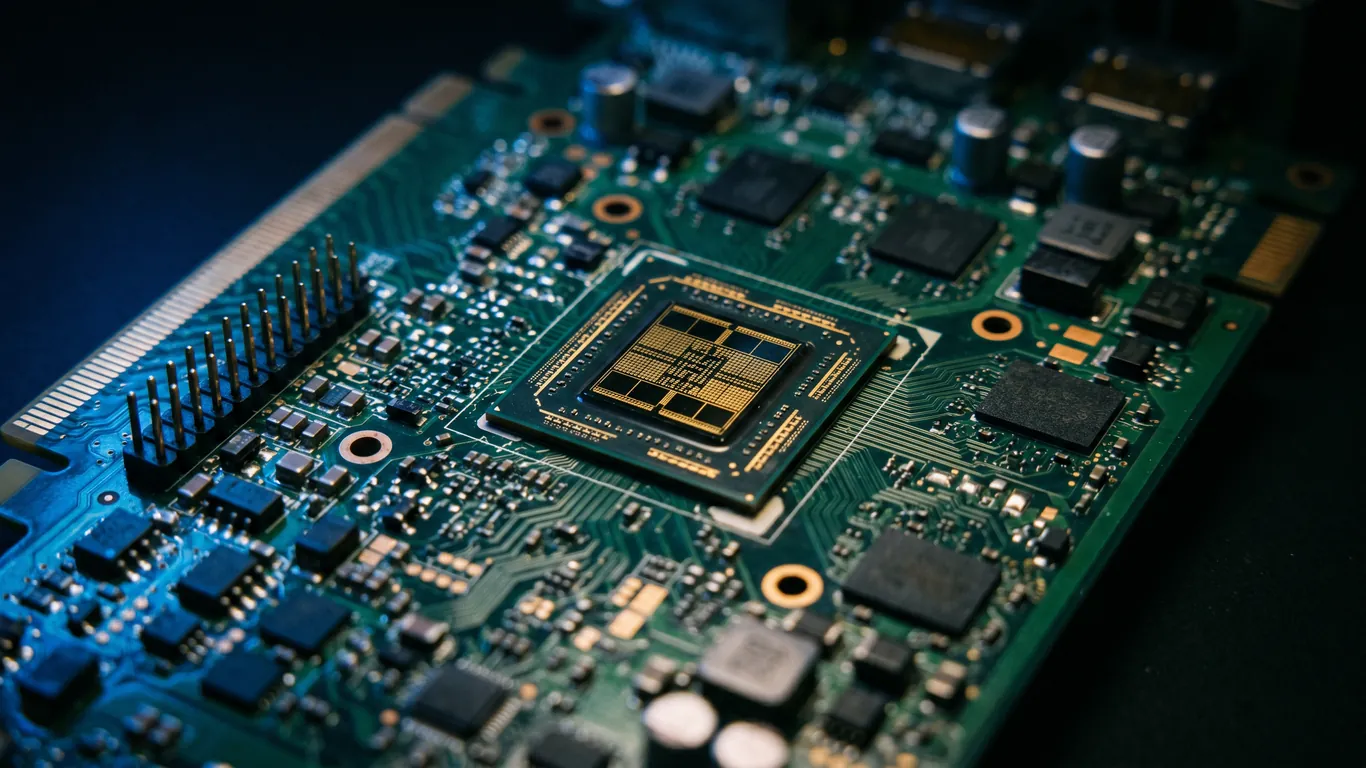显卡PCB电路板特写