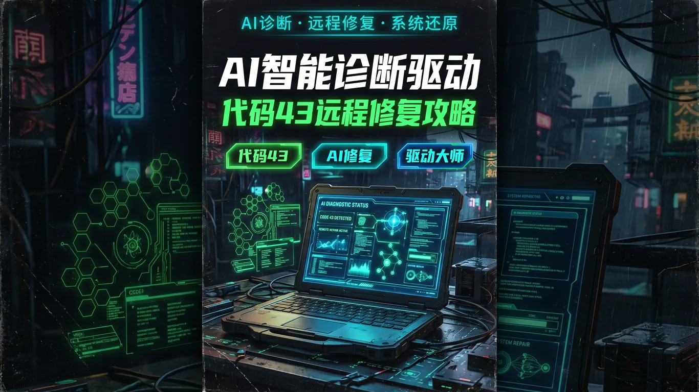AI智能诊断驱动问题 USB代码43批量修复
