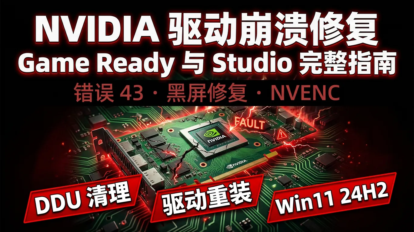 NVIDIA显卡驱动官网下载指南:Game Ready/Studio分支与NVIDIA App安装(2026)