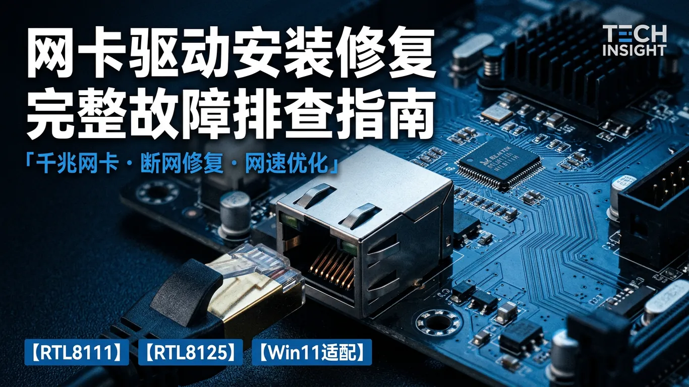 Realtek瑞昱有线网卡驱动下载安装指南:RTL8111/RTL8168/RTL8125千兆2.5G网卡Win11修复(2026)