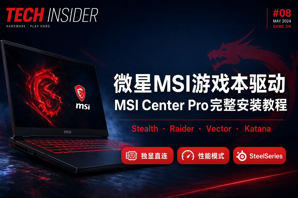 微星MSI游戏本驱动下载安装指南:Stealth/Raider/Vector/Katana系列MSI Center Pro完整教程(2026)