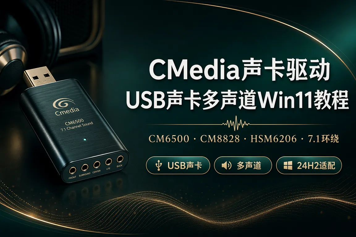 CMedia骅讯声卡驱动下载指南:CM6500/CM8828/HSM6206 USB声卡与HDMI多声道Win11完整教程(2026)