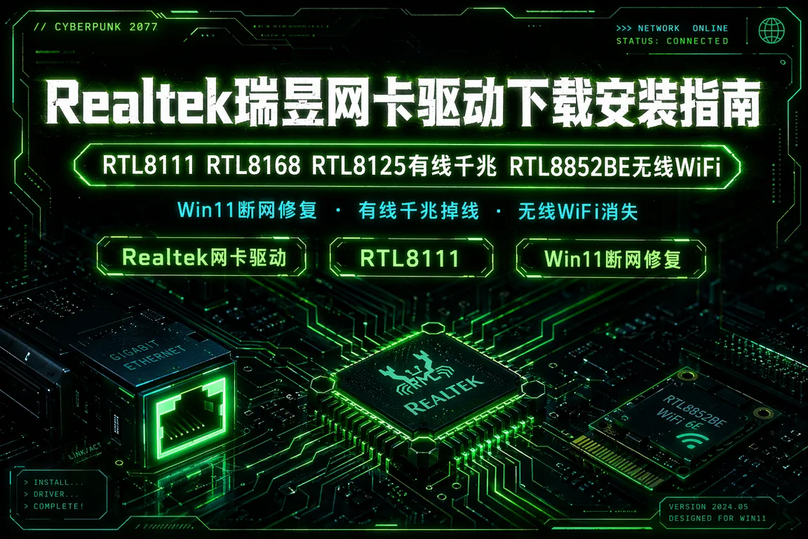 Realtek瑞昱网卡驱动下载安装指南