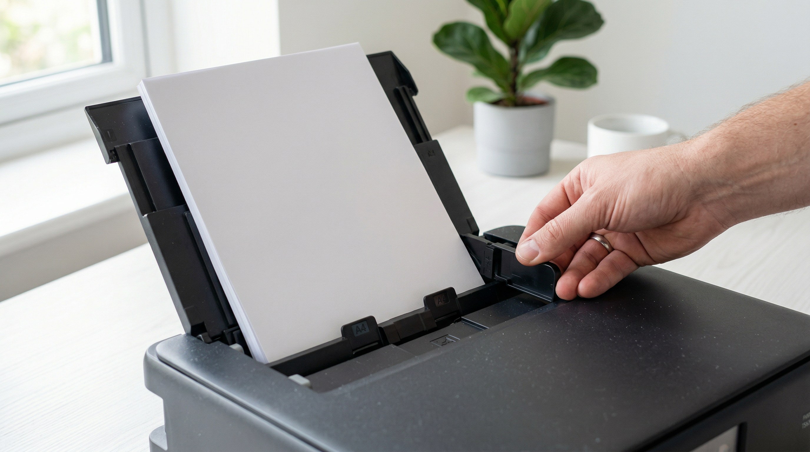 佳能PIXMA打印机进纸托盘操作场景