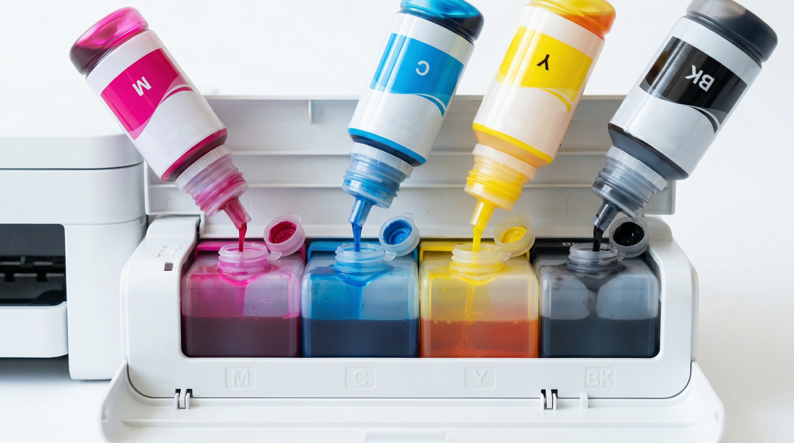 爱普生打印机墨水瓶补墨特写