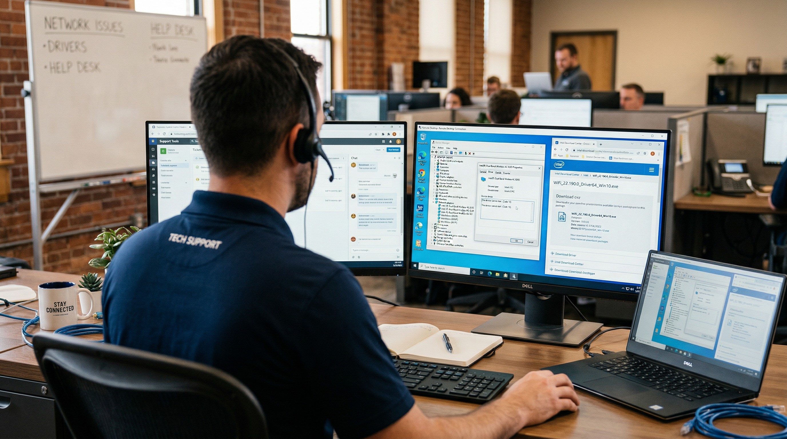 远程技术支持工程师协助排查驱动问题