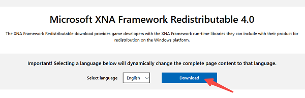 手动下载安装 XNA Framework 4.0