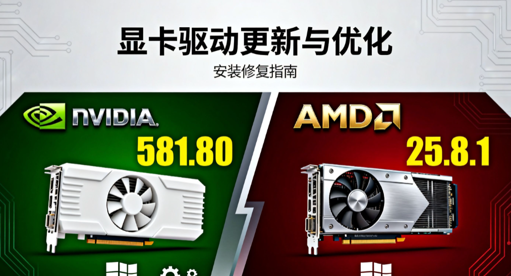 显卡驱动更新与优化：NVIDIA 581.80 与 AMD 25.8.1 安装修复指南