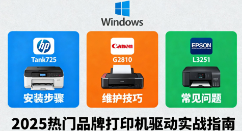 2025热门品牌打印机驱动安装与维护实战指南：惠普Tank725、佳能G2810、爱普生L3251