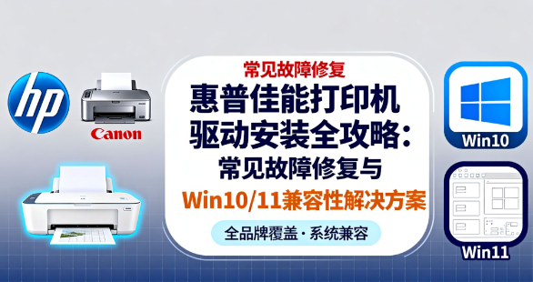 惠普佳能打印机驱动安装全攻略：常见故障修复与Win10/11兼容性解决方案
