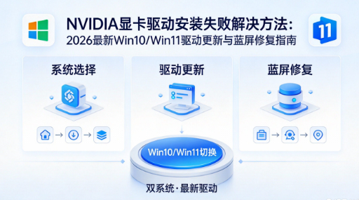 NVIDIA显卡驱动安装失败解决方法:2026最新Win10/Win11驱动更新与蓝屏修复指南