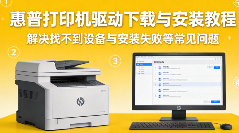 惠普打印机驱动下载与安装教程:解决找不到设备与安装失败等常见问题