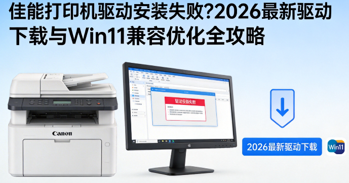 佳能打印机驱动安装失败？2026最新驱动下载与Win11兼容优化全攻略