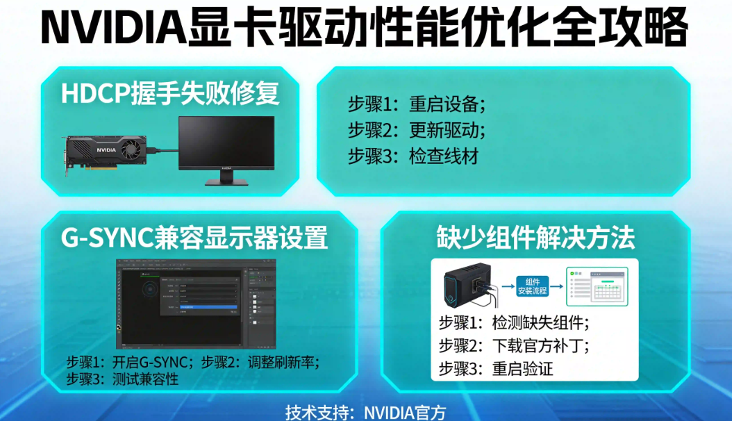 NVIDIA显卡驱动性能优化：NVIDIA SLI/NVLink多显卡配置、DLSS 2.0优化与驱动回滚指南