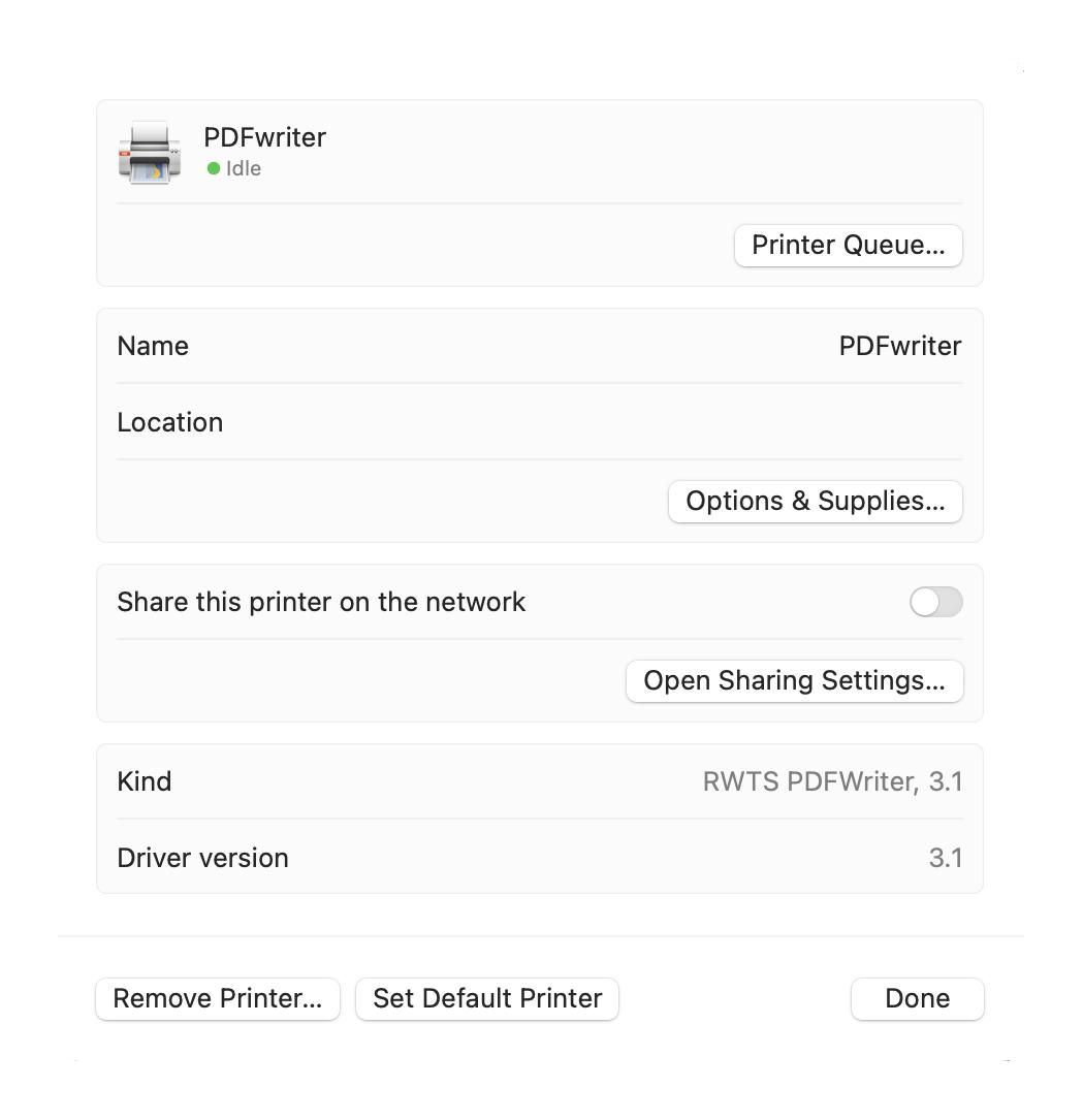 打印机设置界面截图