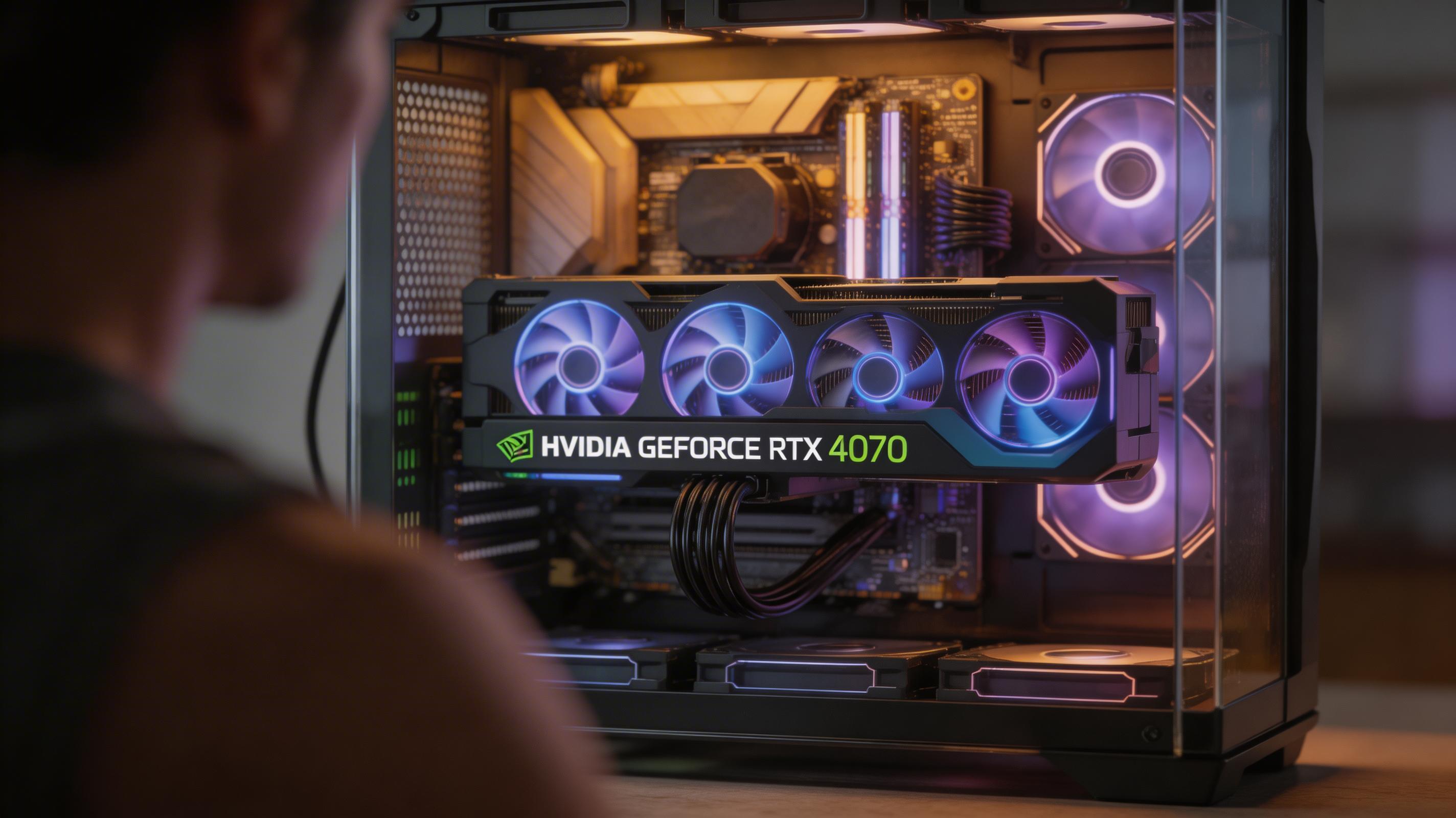 NVIDIA显卡安装在PC机箱内