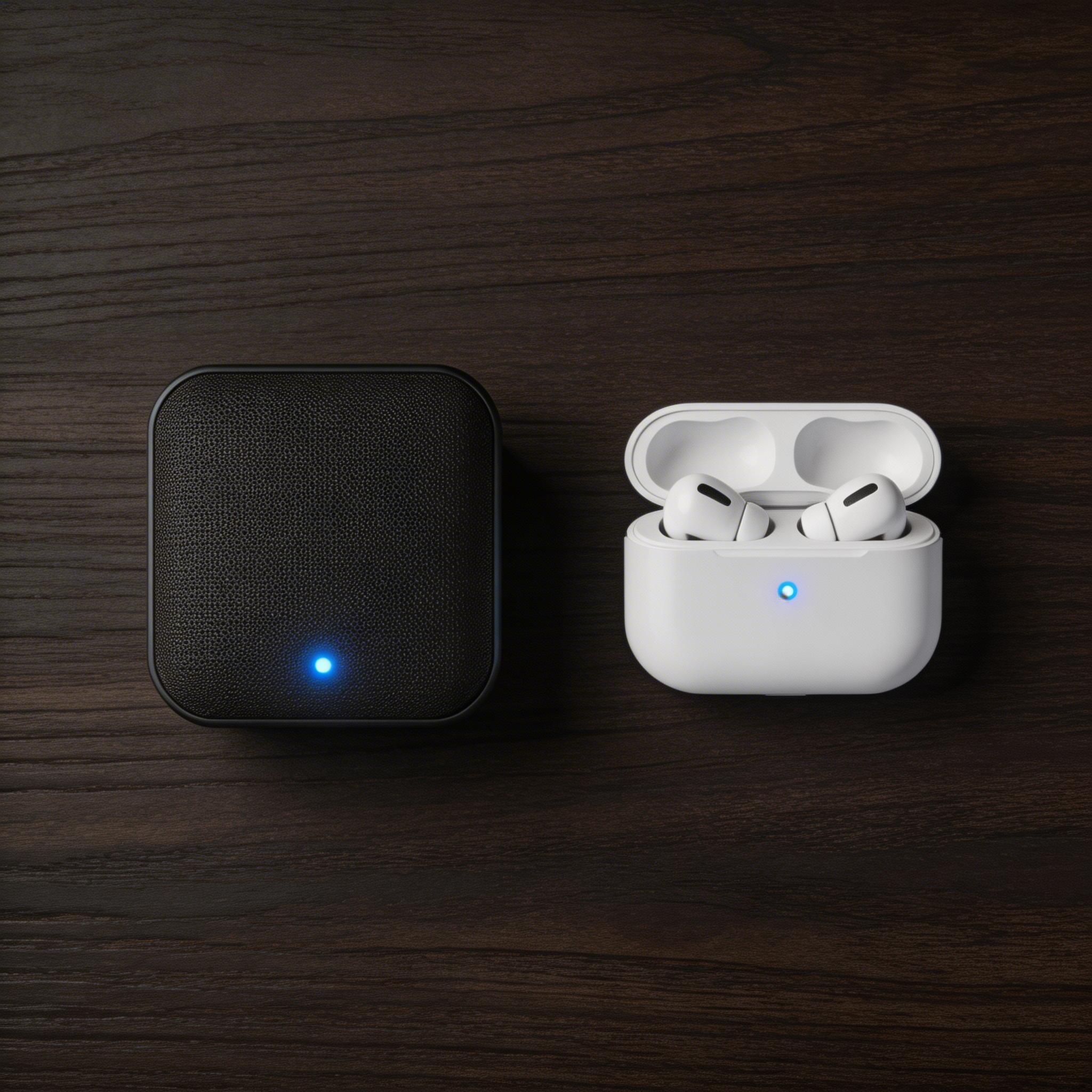 蓝牙耳机和音箱产品图