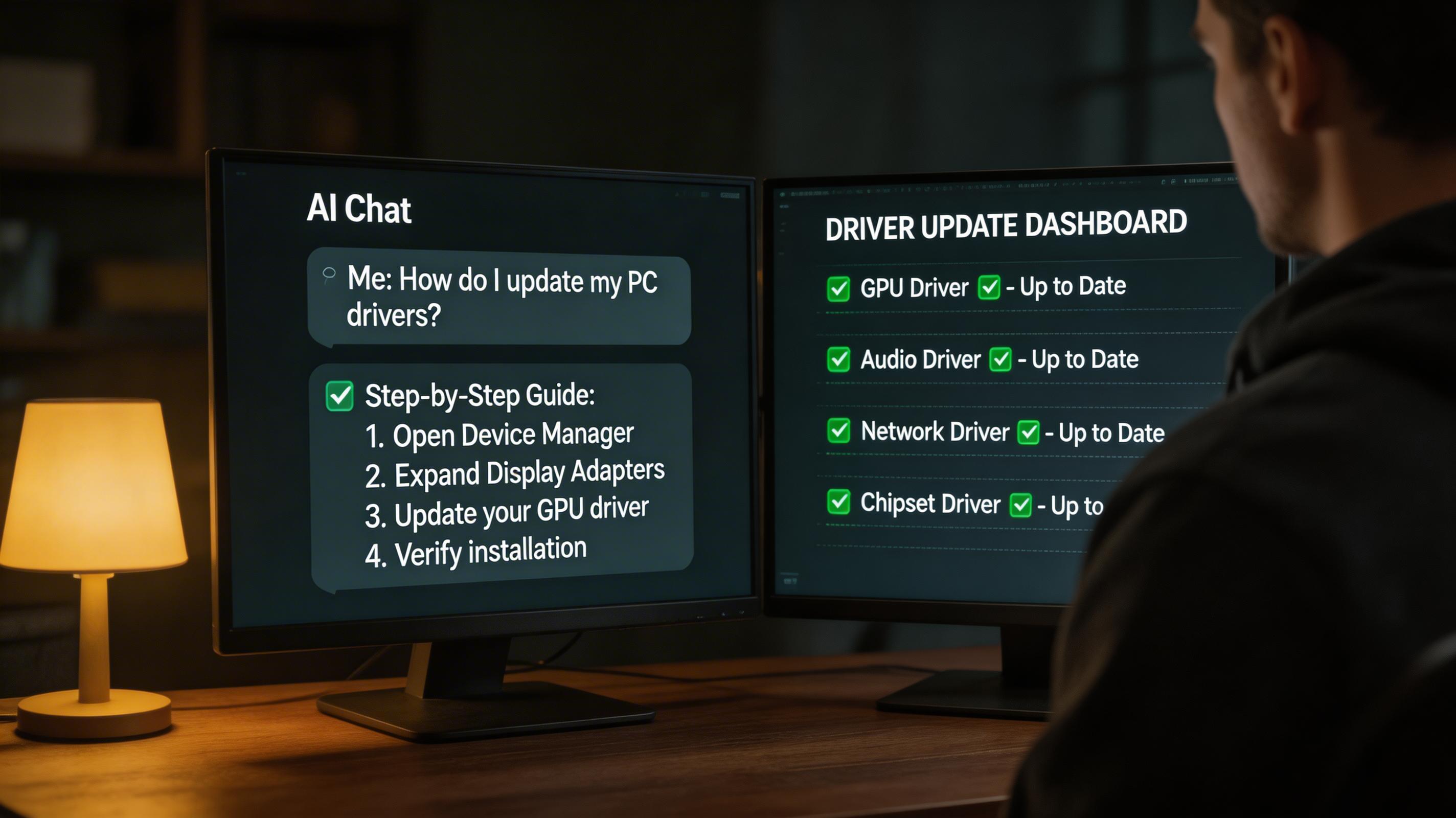 双屏工作站AI助手和驱动面板