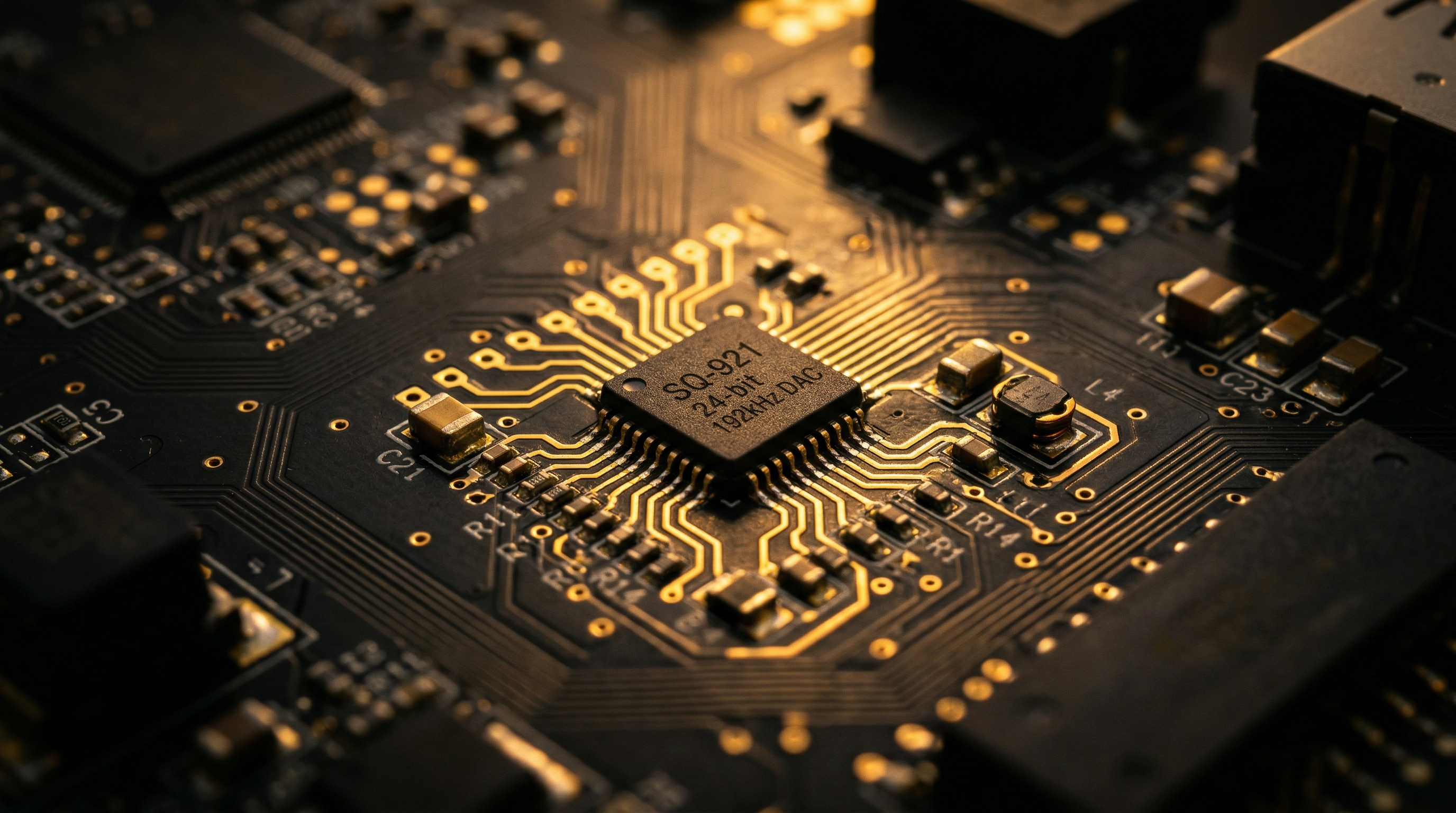 声卡芯片主板特写