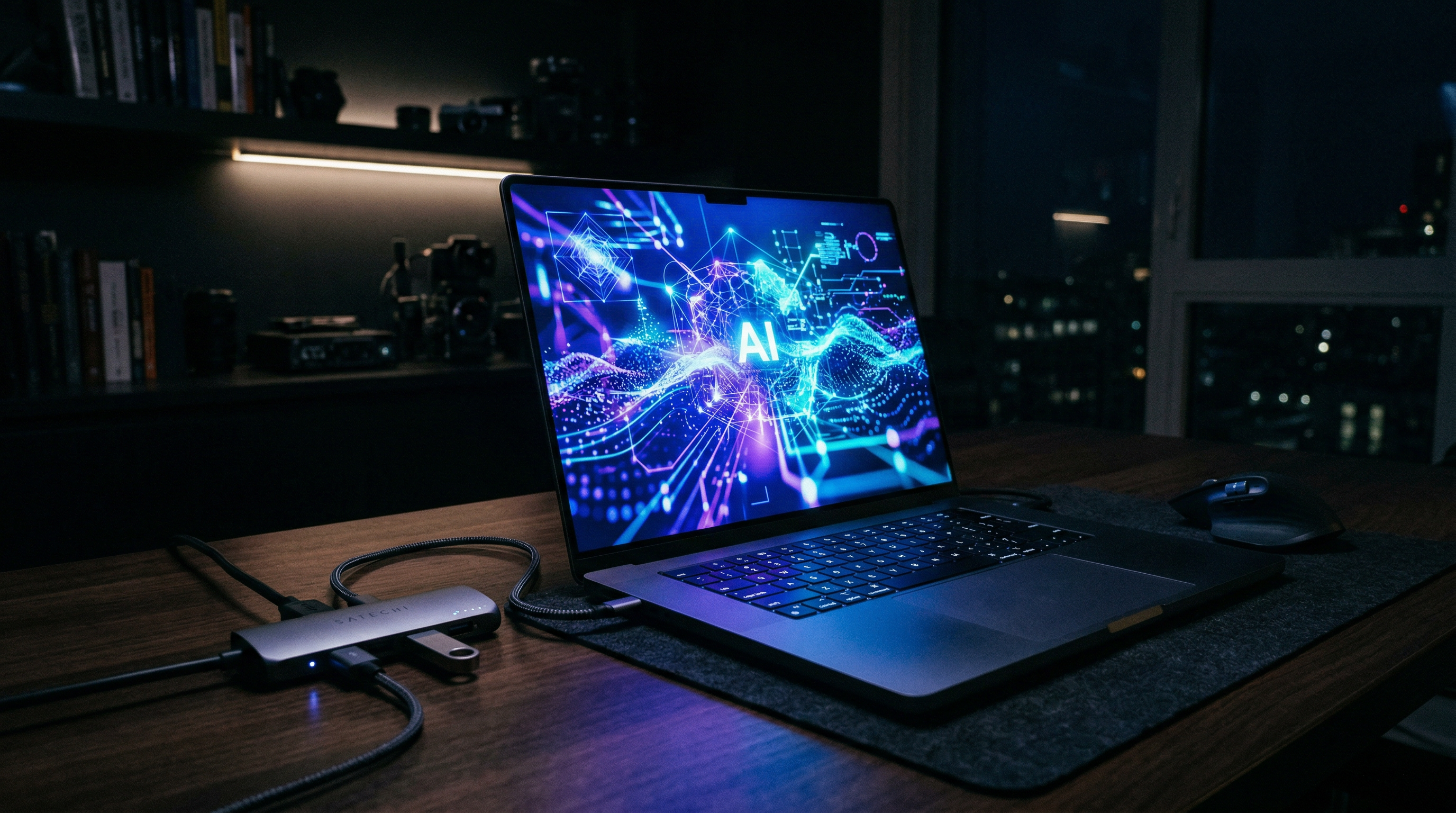 笔记本AI界面蓝紫光效