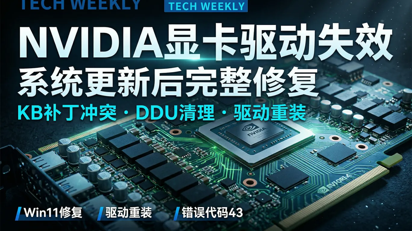 Win11系统更新KB5086672导致NVIDIA显卡驱动失效完整修复:DDU清理+驱动重装+版本回退全指南(2026)
