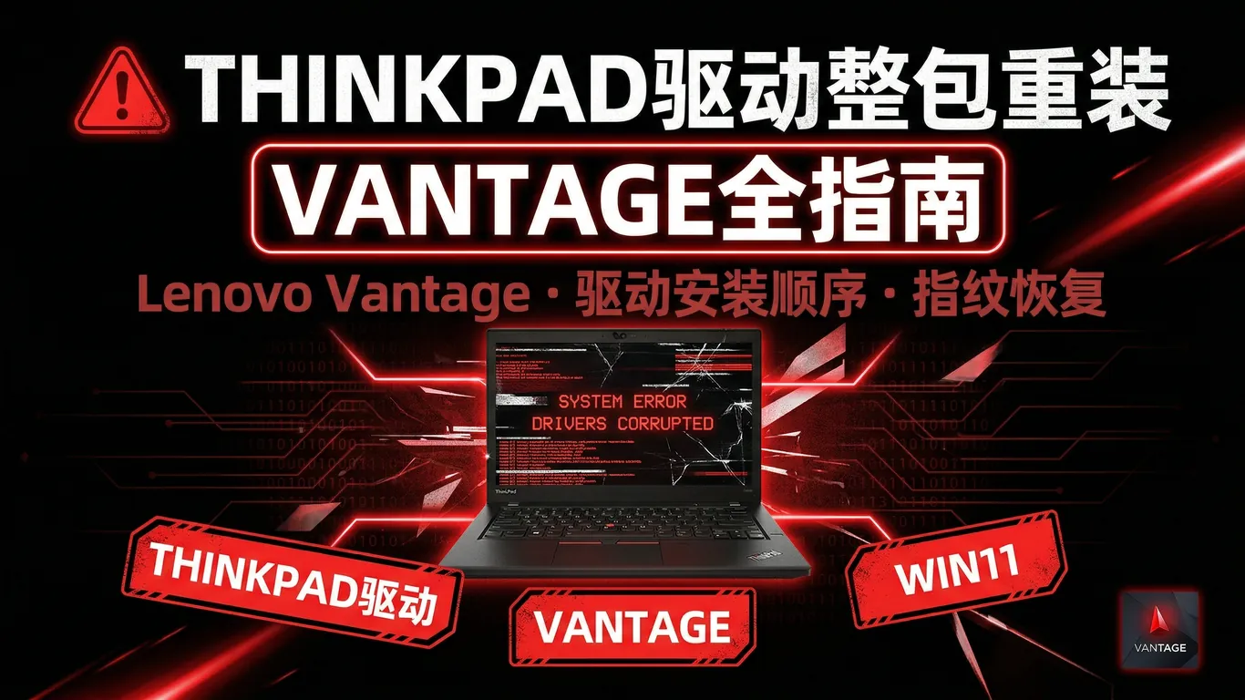 联想ThinkPad驱动整包重装完整指南:Lenovo Vantage+System Update+手动安装顺序+指纹/红点修复(2026)