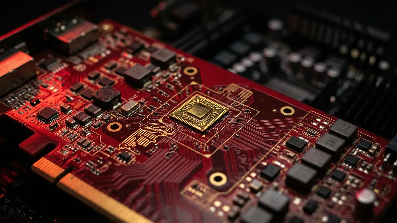 AMD显卡PCB电路板特写