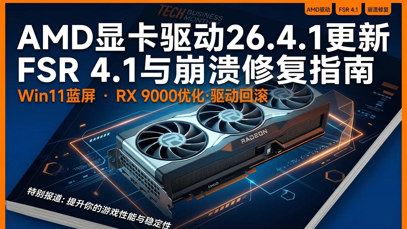 AMD显卡驱动26.4.1完整更新指南:FSR 4.1技术升级/Win11蓝屏崩溃修复/RX 9000系列优化/驱动回滚(2026)