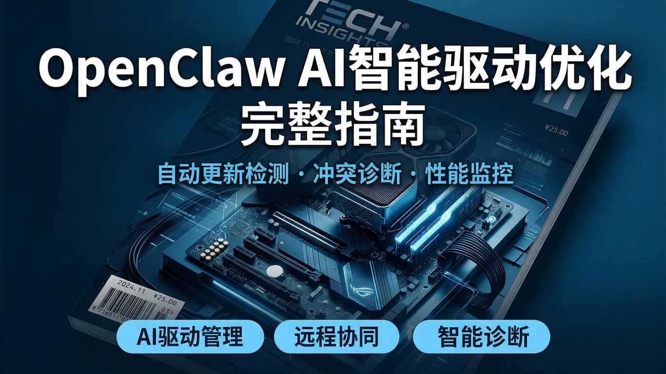 OpenClaw AI智能驱动优化完整指南:自动更新检测/驱动冲突诊断/性能监控/远程协同修复(2026)