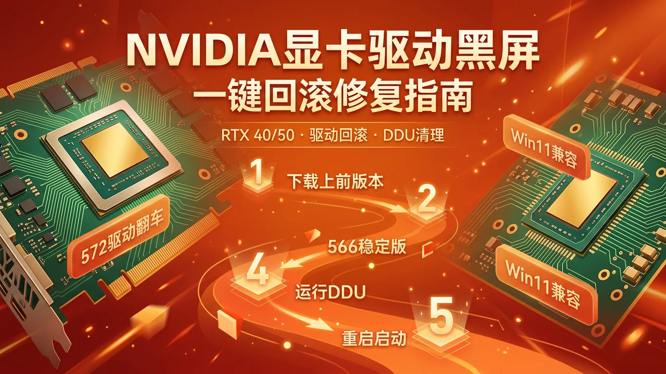 NVIDIA显卡驱动黑屏一键回滚修复指南