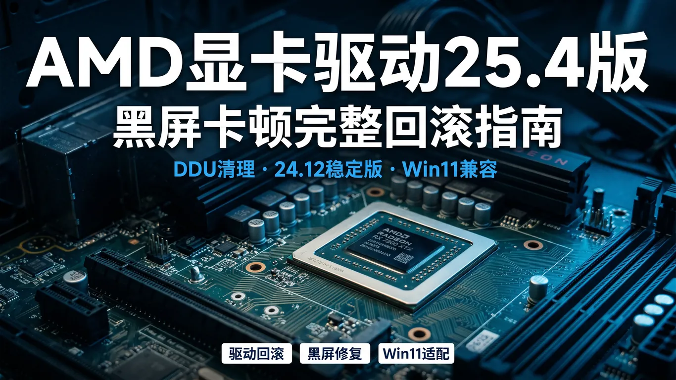 AMD显卡驱动Adrenalin 25.4版黑屏卡顿完整回滚指南:RX 7000/6000系列驱动崩溃修复/24.12.1稳定版降级/DDU彻底清理/Win11兼容性(2026)