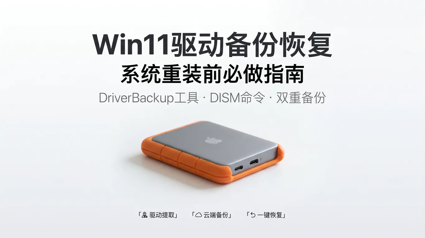 Win11驱动备份恢复完整指南:系统重装前必做/DriverBackup工具/双重备份策略/驱动提取导出(2026)