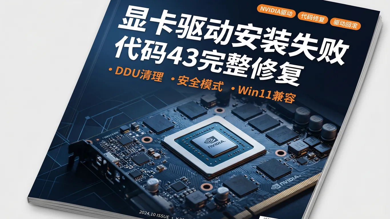 NVIDIA显卡驱动安装失败代码43/代码10完整修复指南:DDU清理/安全模式/驱动签名/Win11 24H2兼容(2026)