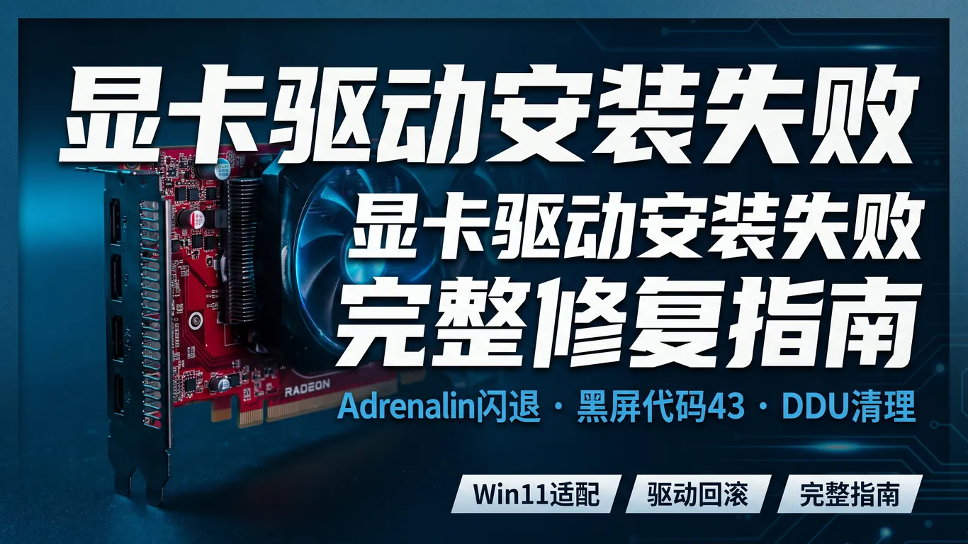 AMD RX 9070显卡驱动安装失败Adrenalin闪退黑屏完整修复指南