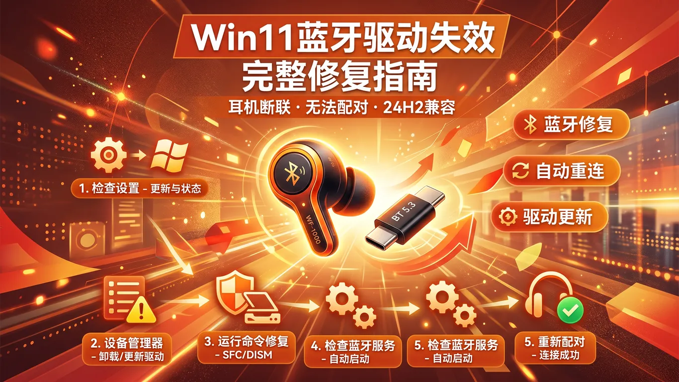Win11蓝牙驱动失效完整修复指南