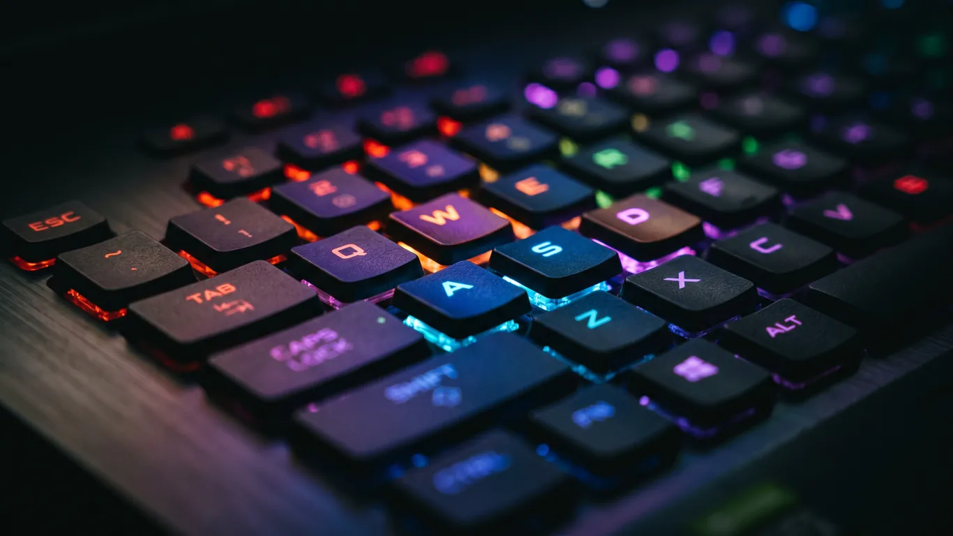 笔记本键盘特写RGB背光