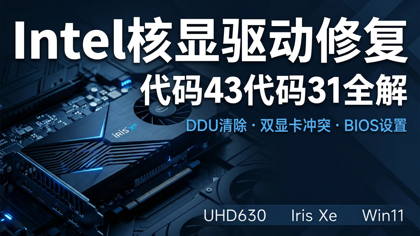 Intel核显驱动安装失败怎么办 UHD630 Iris Xe代码43代码31完整修复指南
