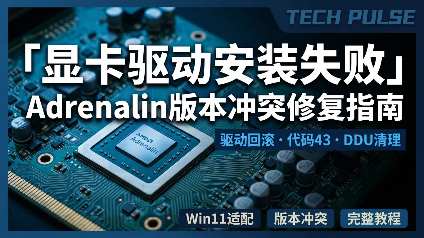 AMD显卡驱动安装失败Adrenalin版本冲突修复指南