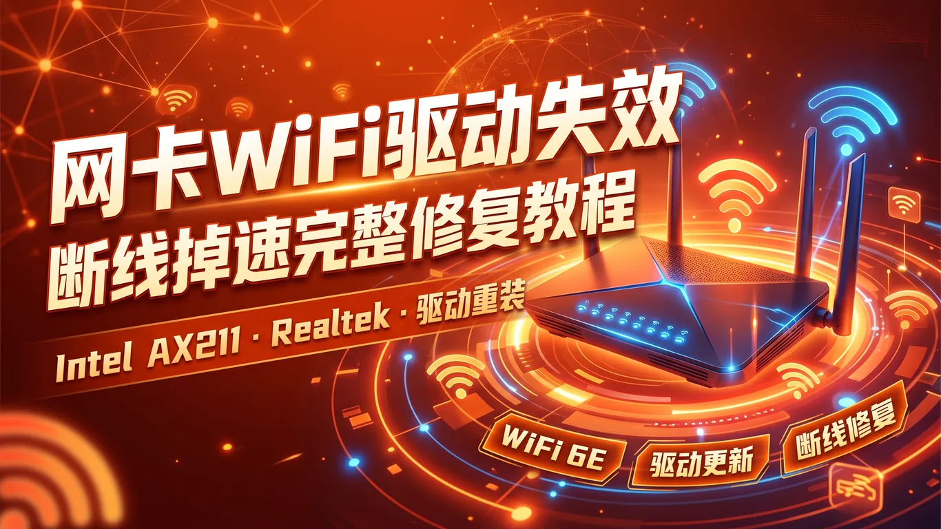 网卡WiFi驱动失效断线掉速完整修复教程