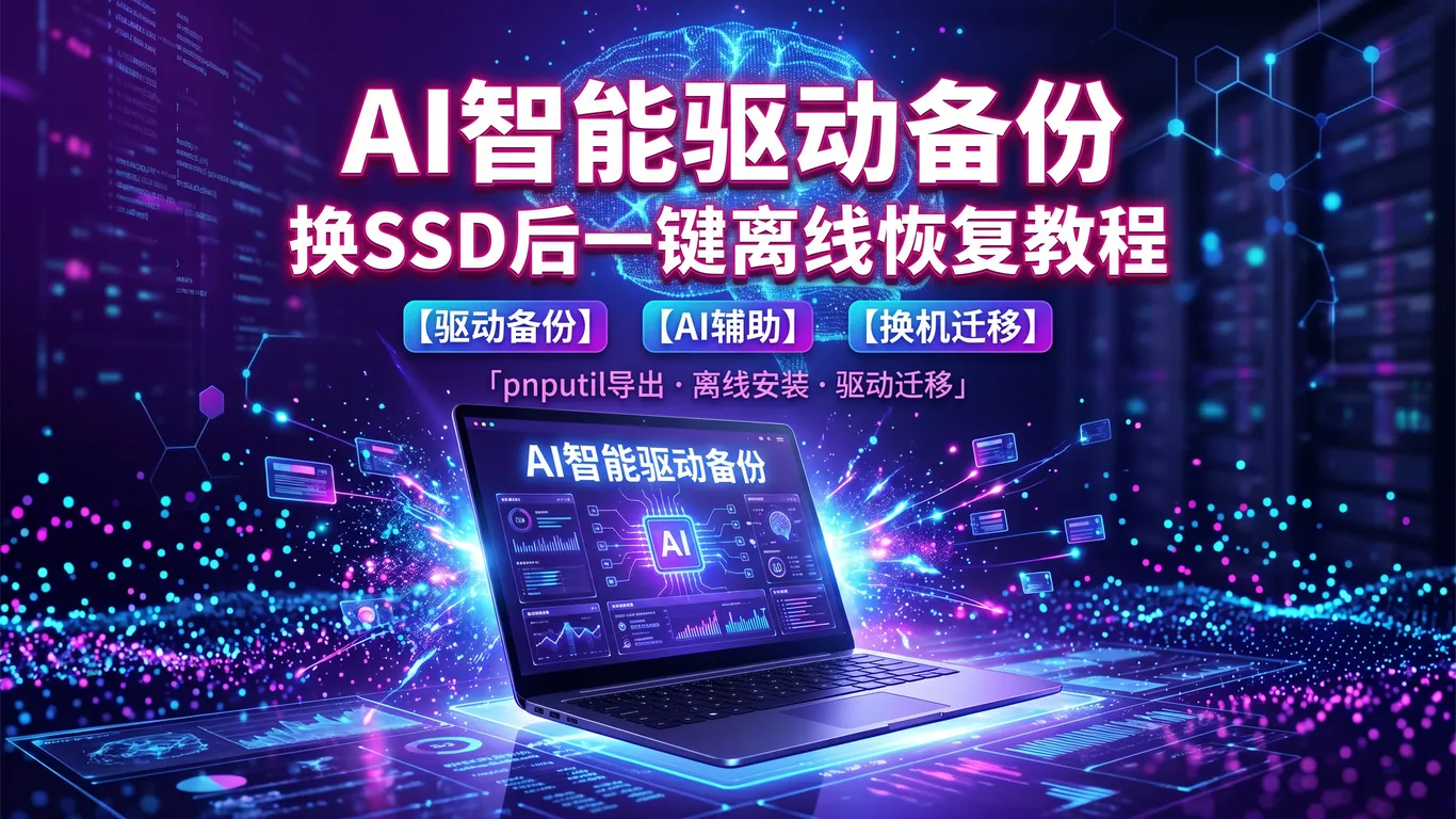 AI智能驱动备份换SSD后一键离线恢复教程