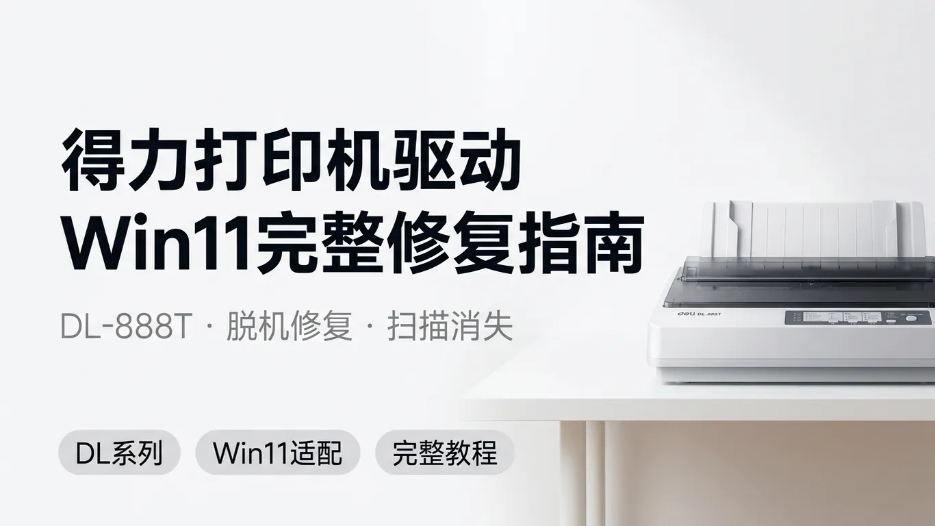 得力DL-888T针式打印机驱动Win11安装失败完整解决指南