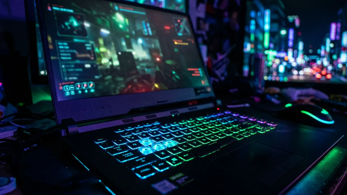 ROG TUF笔记本RGB键盘灯效赛博朋克氛围