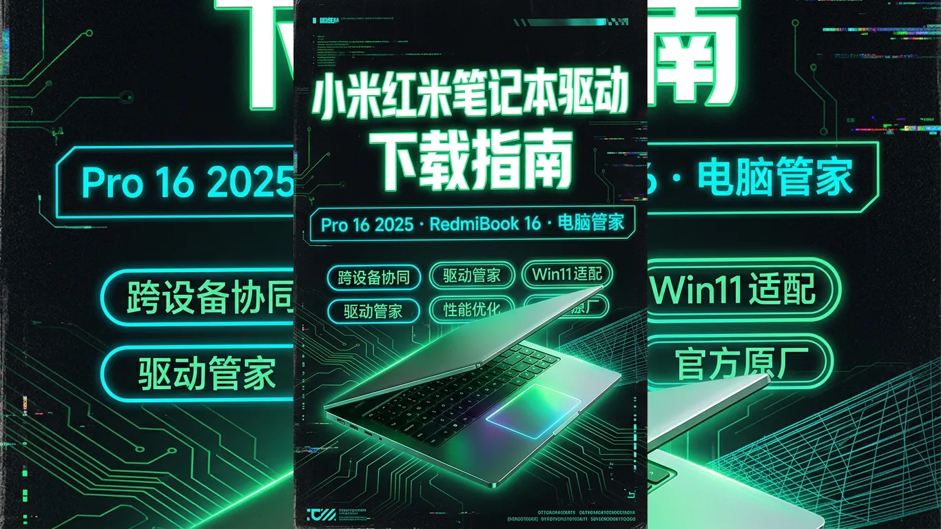 小米红米笔记本驱动下载指南:Pro 16 2025/Book/RedmiBook 16驱动管家(2026)