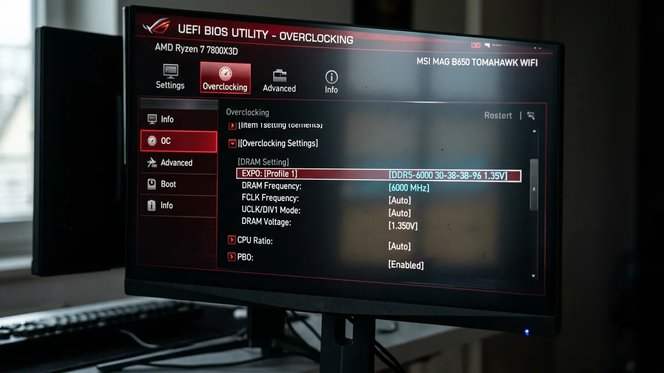 AMD AM5 主板 BIOS EXPO 配置界面