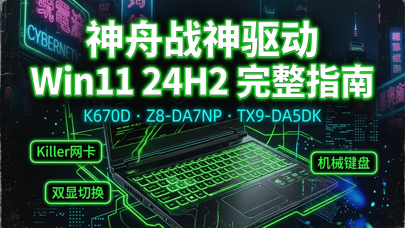 神舟战神笔记本驱动下载指南:K670D/Z8-DA7NP/TX9-DA5DK游戏本完整安装(2026)
