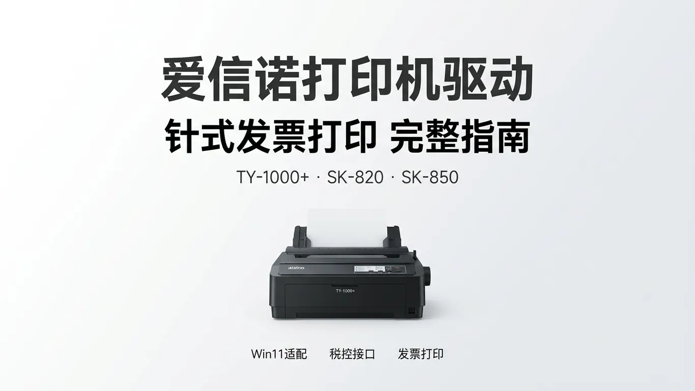 爱信诺aisino打印机驱动下载指南:TY-1000+/SK-820/SK-850针式发票打印机Win11(2026)