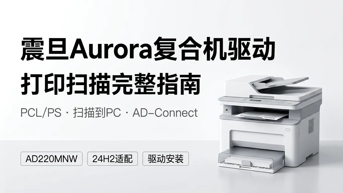 震旦Aurora复合机驱动下载指南:AD220MNW/AD289MWA/AD556打印扫描Win11(2026)