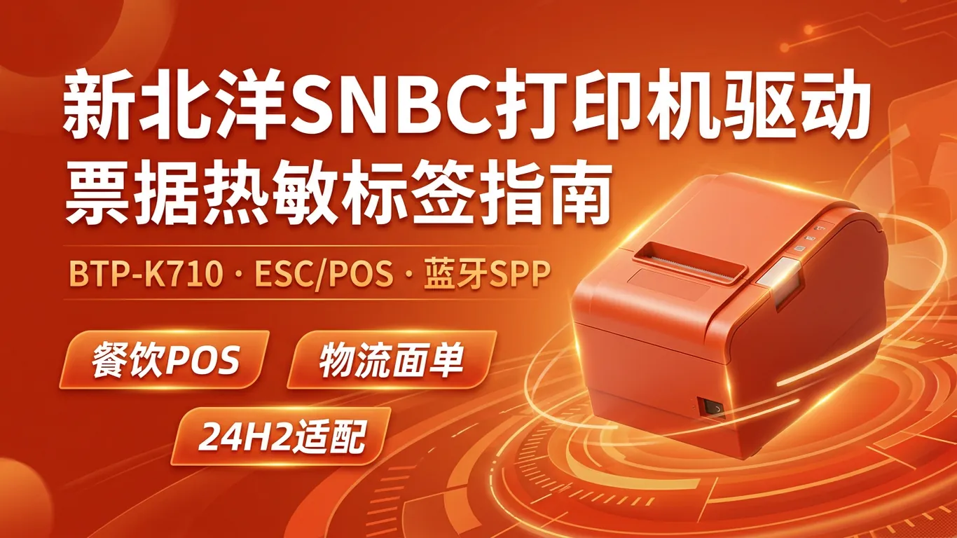 新北洋SNBC打印机驱动下载指南:BTP-K710/L580/N58Ⅲ票据热敏标签Win11(2026)