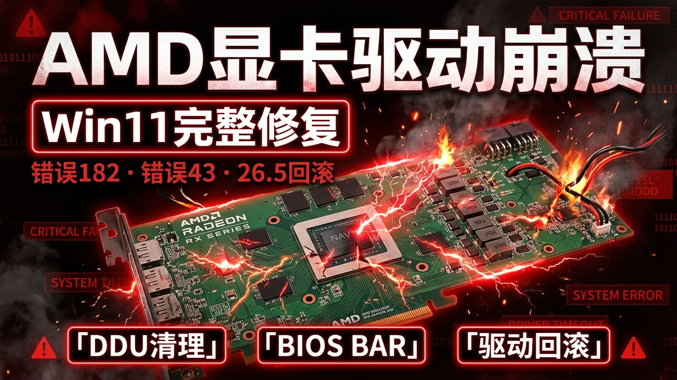 AMD显卡驱动Adrenalin 26.5官网下载指南:RX 9070/RX 7900 XTX/Win11崩溃回滚(2026)