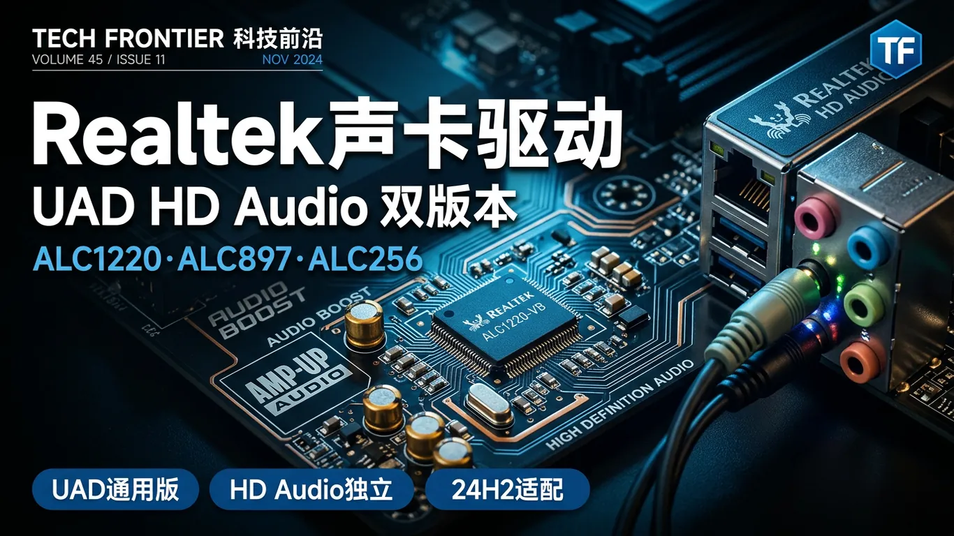 Realtek高清音频驱动下载指南:UAD通用版/HD Audio独立版/Win11 24H2适配(2026)